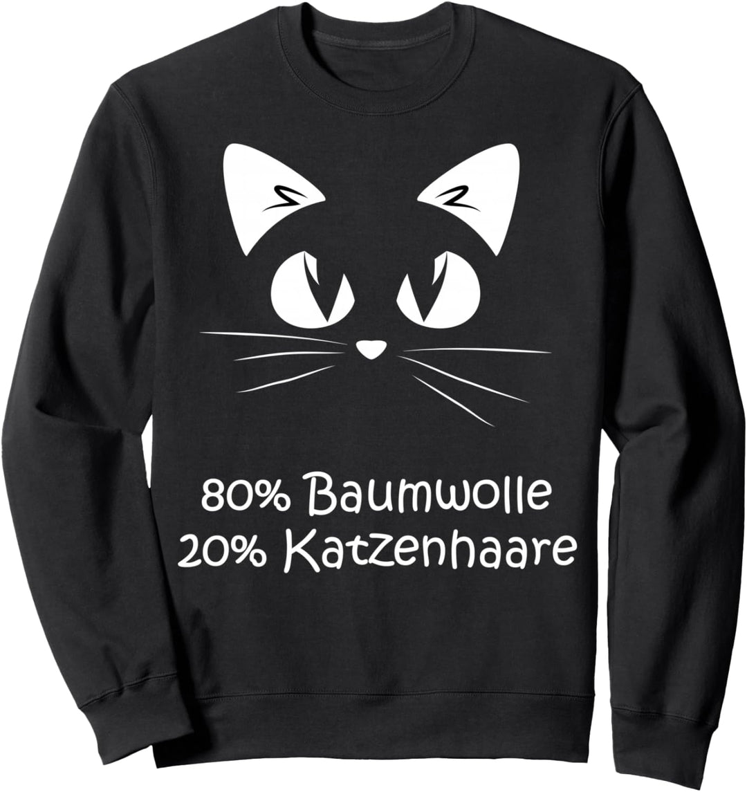 Baumwolle Katzenhaare - Spuren Von Katze - Cat Sprüche Sweatshirt