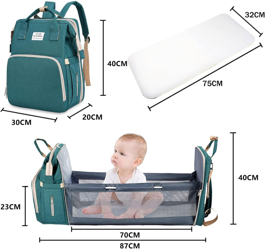 Baby Wickeltasche Rucksack,Diaper Backpack,Babytasche Reiserucksack mit Wickelauflage,Multifunktiona