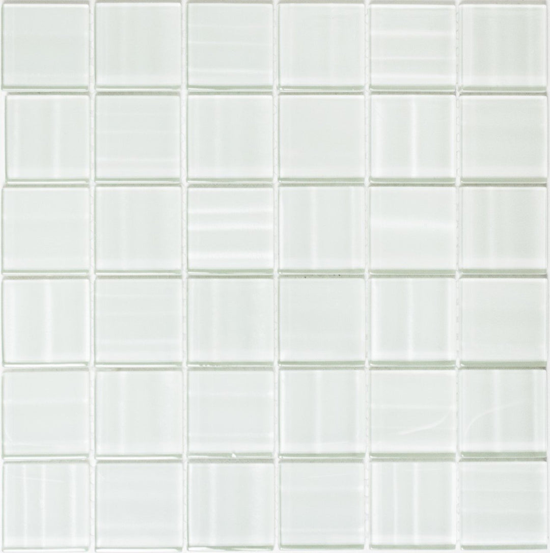 Glasmosaik Quadrat Crystal Hologramm Barcode weiss 3D Effekt Fliesenspiegel, Mosaikstein Format: 48x