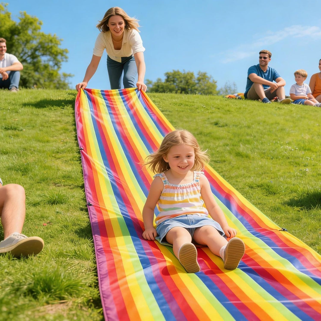Rutschplane für Rasen – extra lange, robuste Outdoor-Rutschmatte, 8 m bis 18 m Länge, 140 cm breites