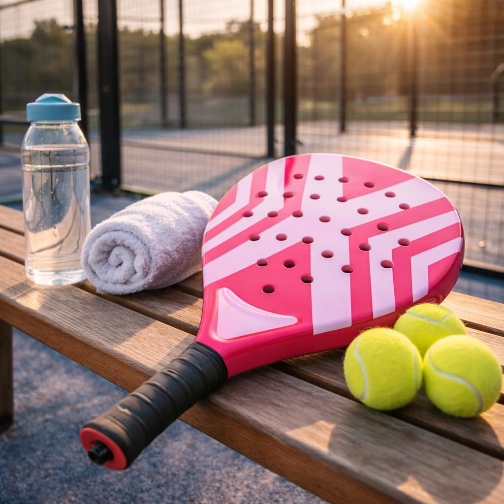 Padel Schläger Erwachsene Profi Racket Padelschläger Set mit Meshtasche Tennis Schläger für Anfänger