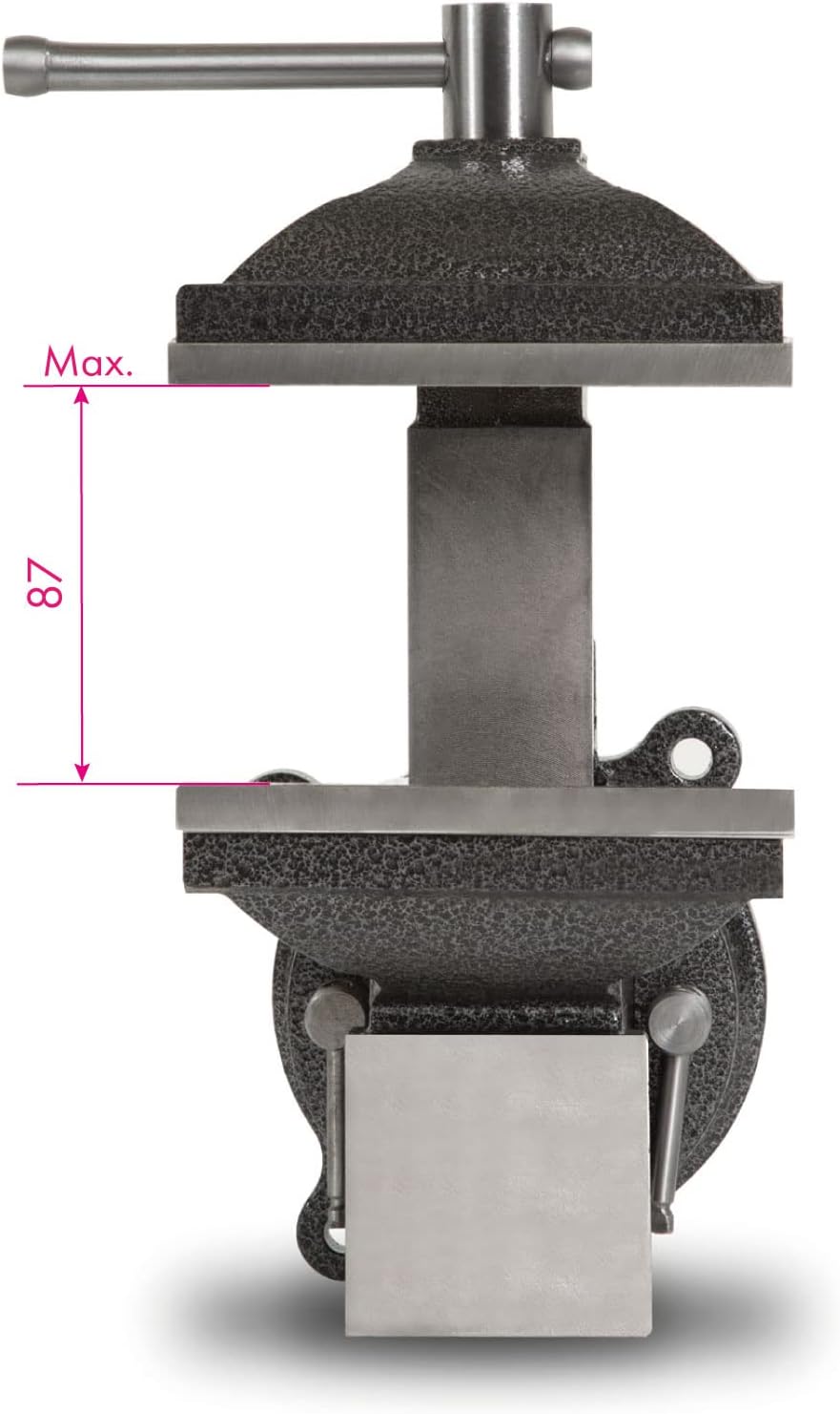 EBERTH Schraubstock aus Gusseisen mit Amboss, 125mm Backenbreite, 130mm Gesamthöhe, 360° drehbar, 11
