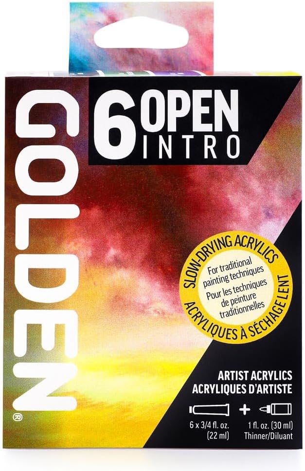 Golden Artist Colors, Offenes langsam trocknendes Acryl, 6-farbiges Intro-Set