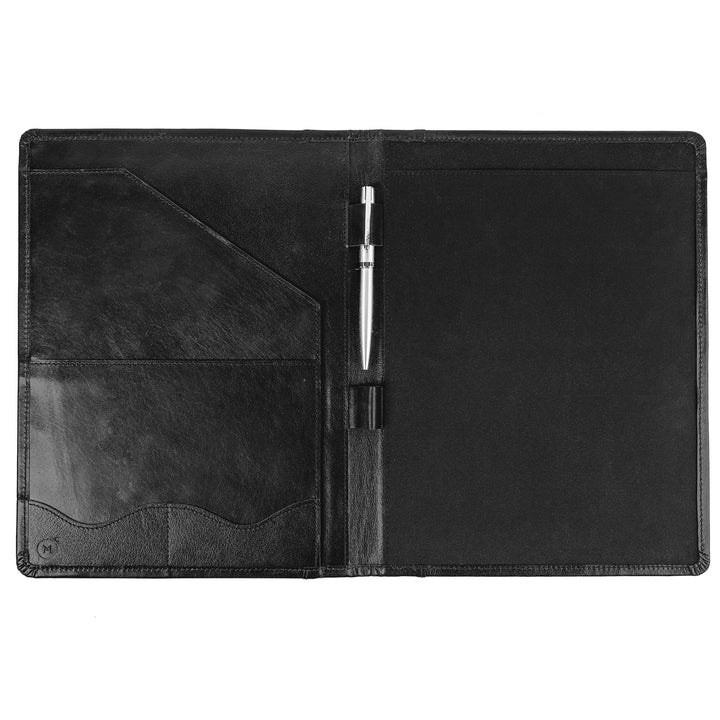 Moonster Professional Portfolio aus Leder Dokumentenmappe A4 - Schreibmappe A4 Format mit Luxus Stif