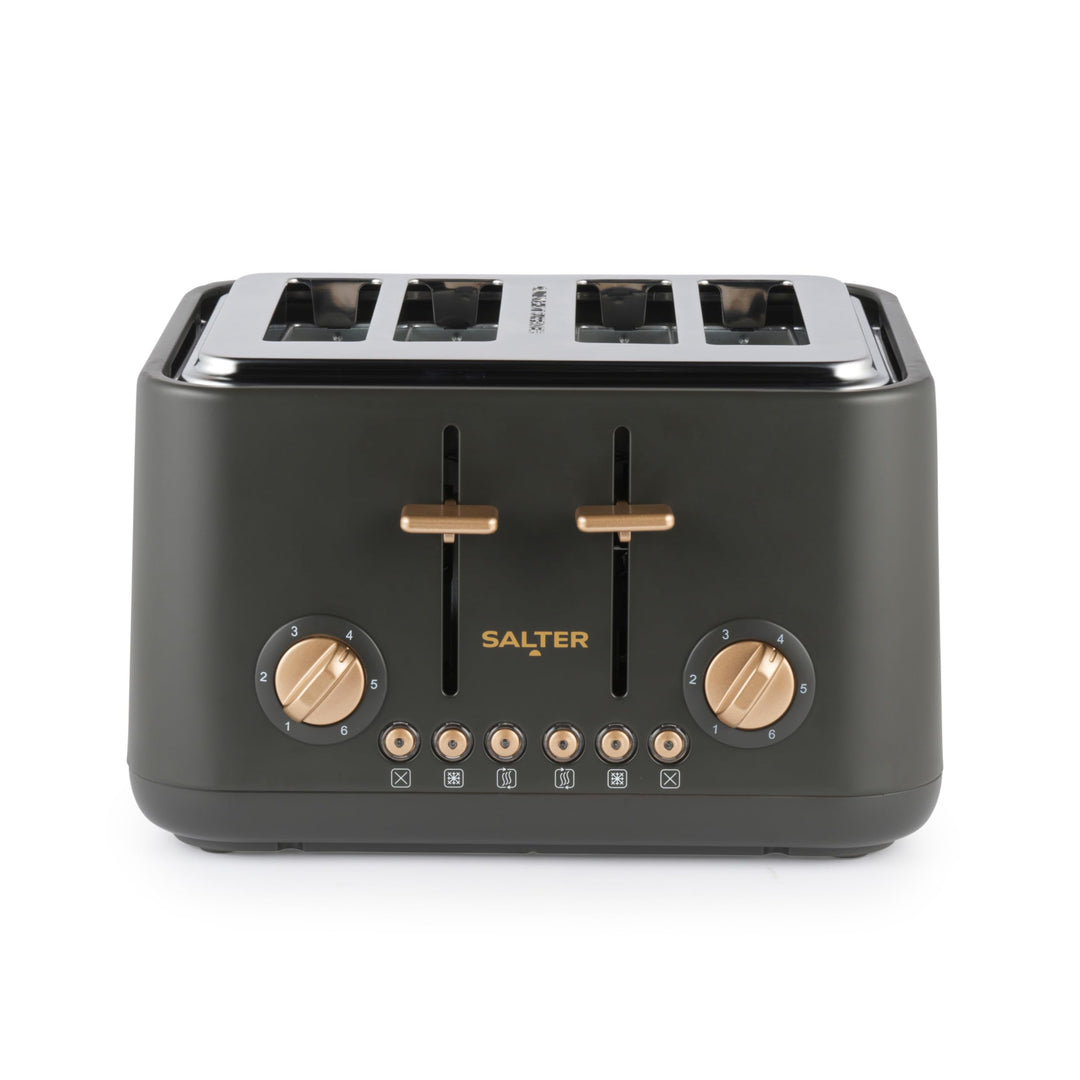 SALTER Pebble 4-Scheiben-Toaster – breiten Schlitzen, 6 Bräunungsstufen, selbstzentrierende Schlitz,
