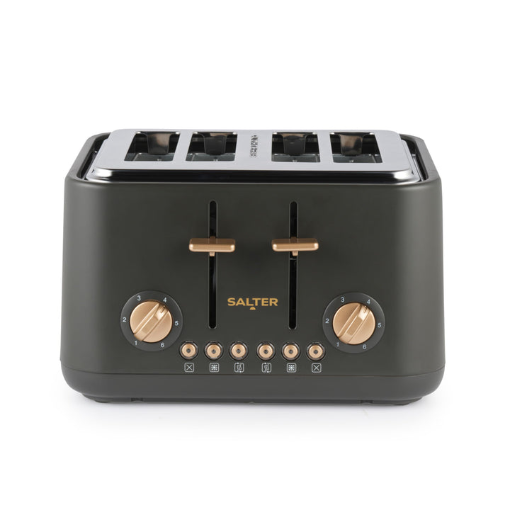 SALTER Pebble 4-Scheiben-Toaster – breiten Schlitzen, 6 Bräunungsstufen, selbstzentrierende Schlitz,
