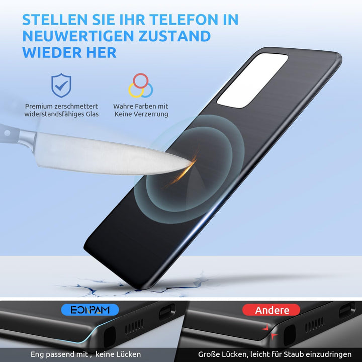 Eonpam Akkudeckel für Xiaomi Mi 11T / Mi 11T Pro Rückseite Glas Original Backcover Back Glas Ersatz