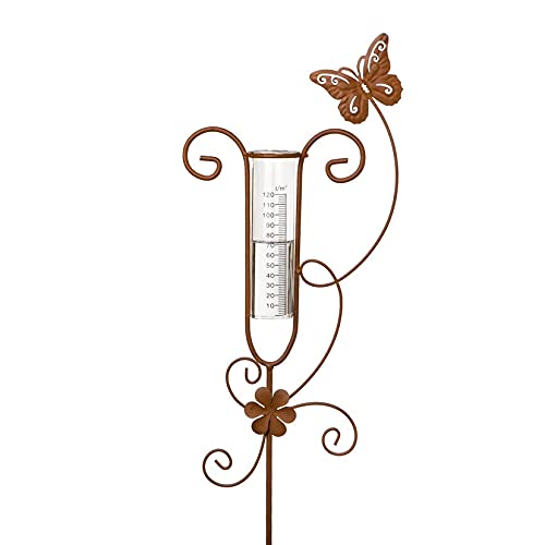 Regenmesser Gartenstecker Schmetterling Garten Balkon Niederschlagsmesser Wetterstation Wassermengen