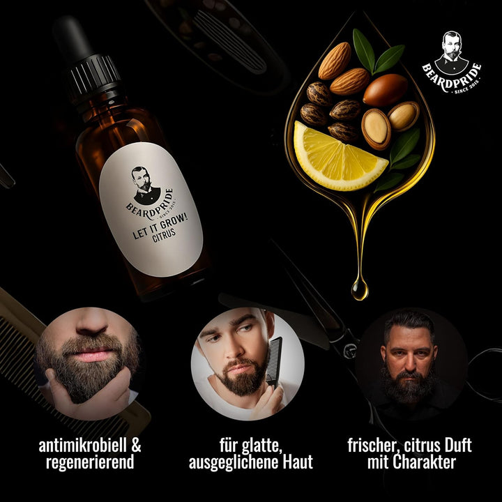 Beardpride® Let it grow! Bartöl | Unterstützt Bartwachstum | Entwickelt für gesunden und gepflegten