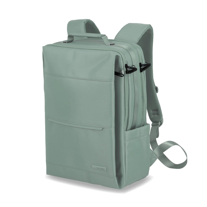 Travelite Handgepäck Rucksack, Laptop Rucksack 15,6 Zoll, WORKFLOW Reiserucksack aus recyceltem Mate