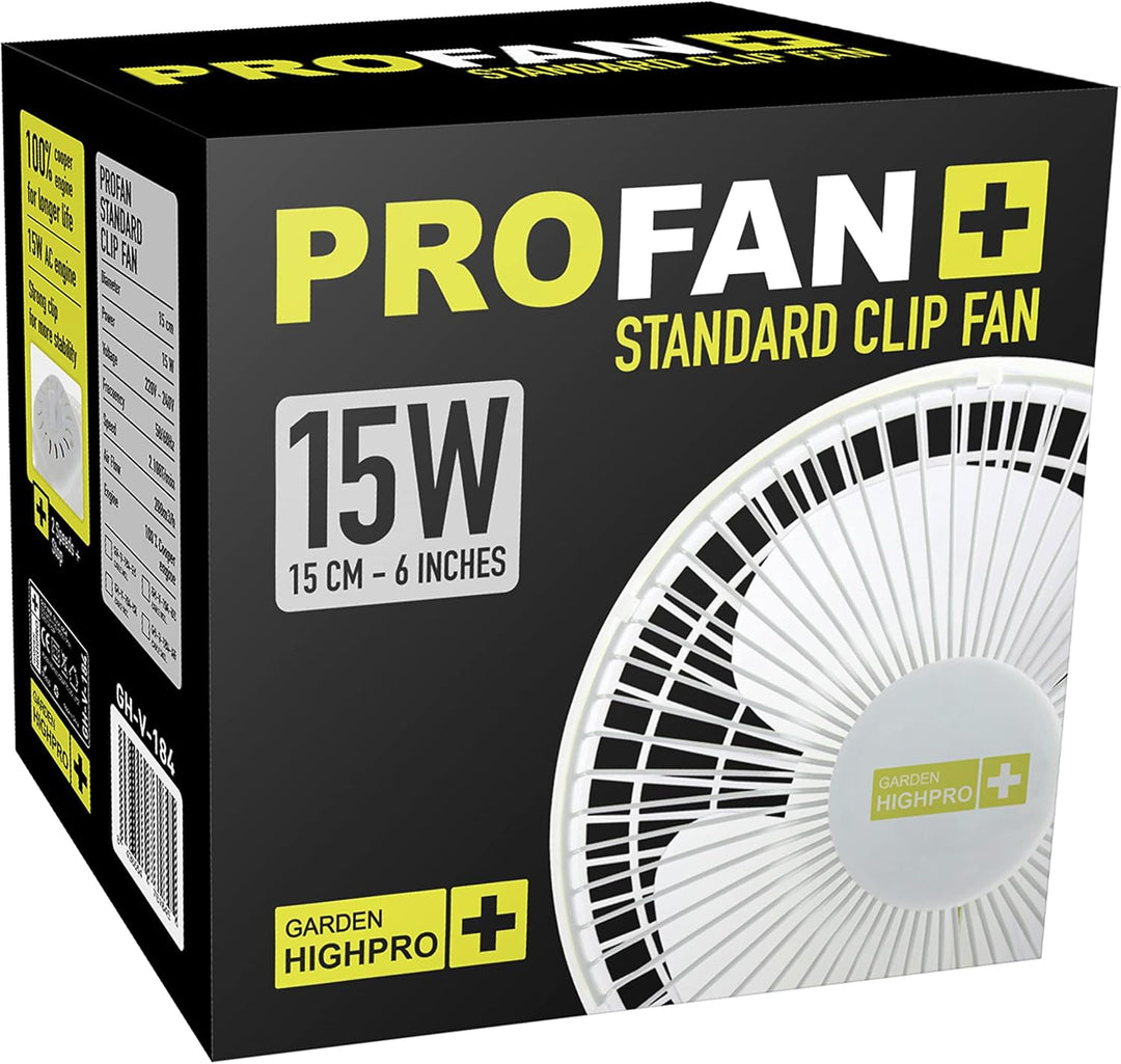 Garden HighPro PROFAN 15 cm 15 W Lüfter Clipfan 15 cm 15 W, 20 Dezibel, Schwarz