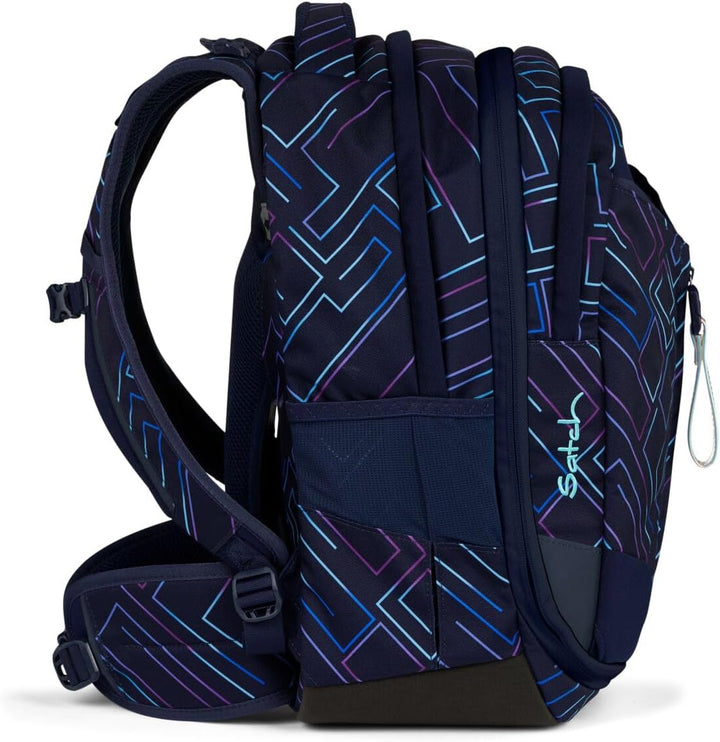 Satch Match Schulrucksack Set 3tlg. (Purple Laser) inkl. Schlamperbox und Sporttasche, Purple Laser