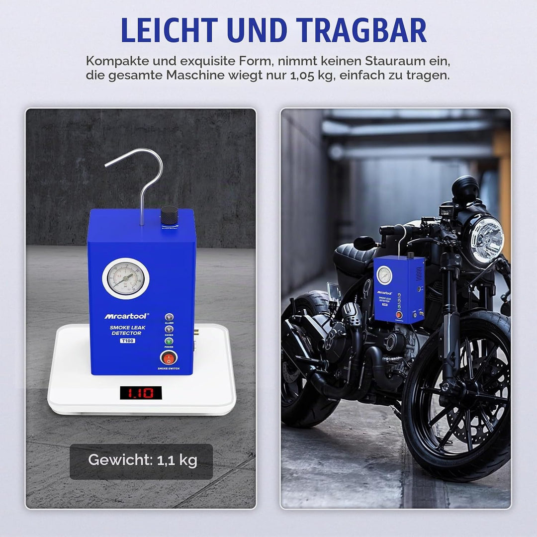 MRCARTOOL Nebelmaschine KFZ Rauchmaschine Lecksuchgerät mit Druckanzeige, EVAP Kraftstofflecks Detek