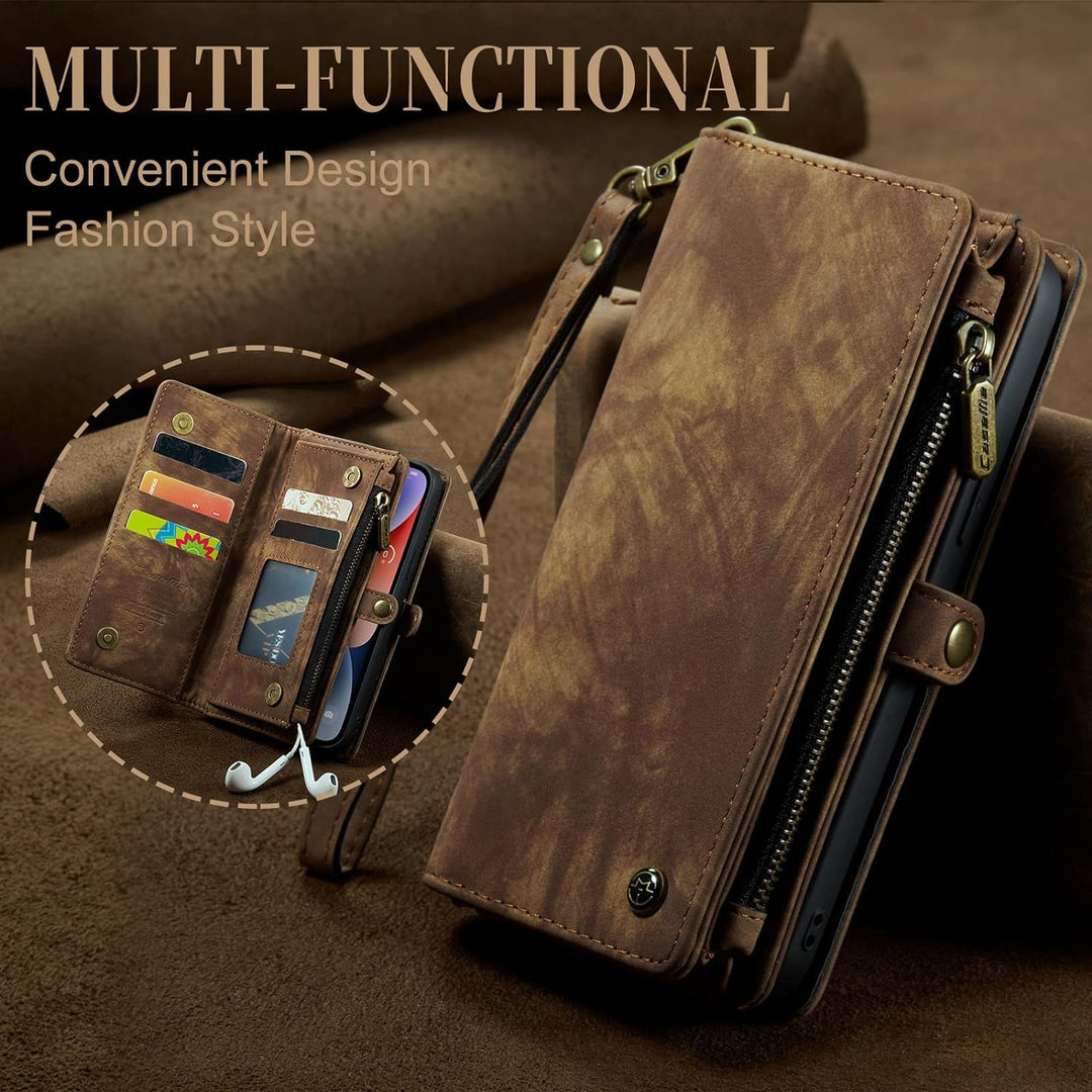 UFinetech iPhone 14 Plus Hülle, Flip Leder TPU Stossfest Kartenfach Tasche Handyhülle iPhone 14 Plus