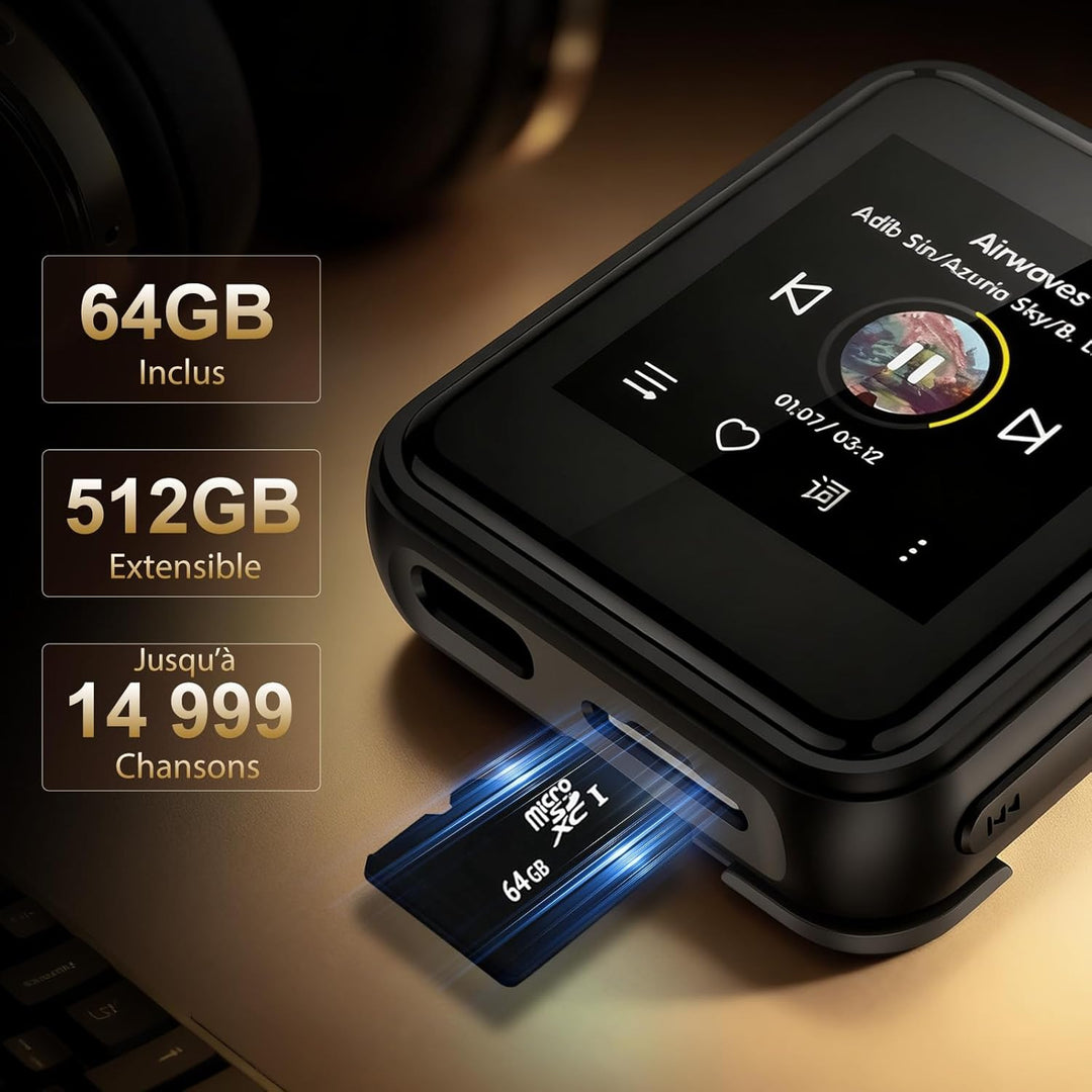 HIFI WALKER H2 Mini MP3 Player Bluetooth HiFi mit Clip, DAC ESS9218, Hi-Res Audio DSD/FLAC, 1,54” To