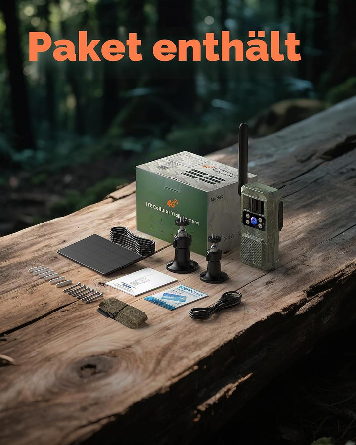 4G LTE Wildkamera Aussen Solar: 2.7K HD Überwachungskamera 8000mah Akku - Farbe Nachtsicht Kamera mi