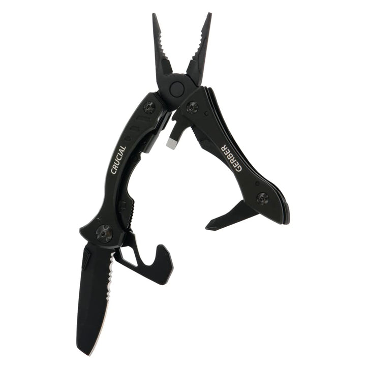 Gerber Multi-Tool mit 9 Funktionen und Gürtel-Clip, Crucial, Mit Gurtschneider und Liner-Lock-Verrie