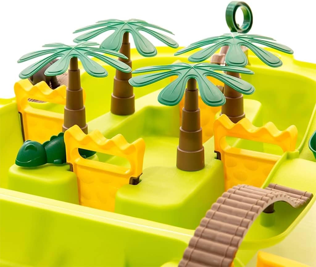 vidaXL Wasserspiel Koffer Jungle, Wasserbahn als Transportkoffer, Wasserspieltisch für Kinder ab 12