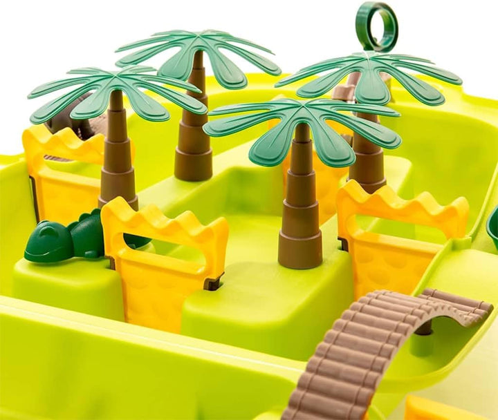 vidaXL Wasserspiel Koffer Jungle, Wasserbahn als Transportkoffer, Wasserspieltisch für Kinder ab 12