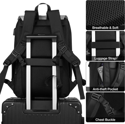 YAMTION 17" Rucksack Laptop Damen&Herren für Büro,Schulrucksack Mädchen&Jungen Teenager Schulranzen