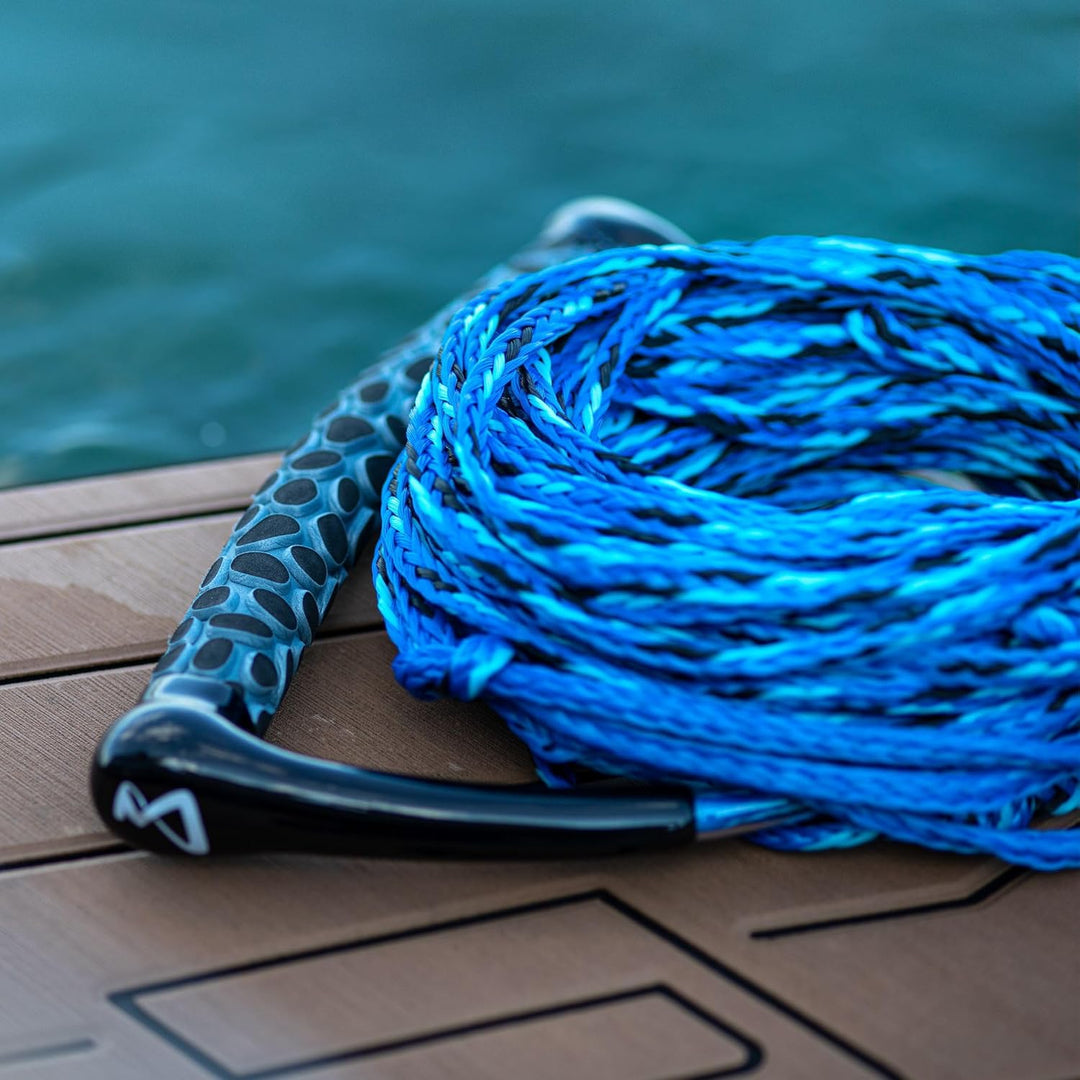 Mesle Wasserski und Wakeboard-Leine Ergo, Länge 23m Zug-Seil mit Hantel Griff blau, blau