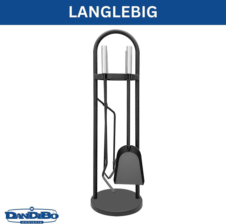 DanDiBo Kaminbesteck Modern Schwarz 5 Teilig Set 96573 Kaminset Kamingarnitur Ofenbesteck