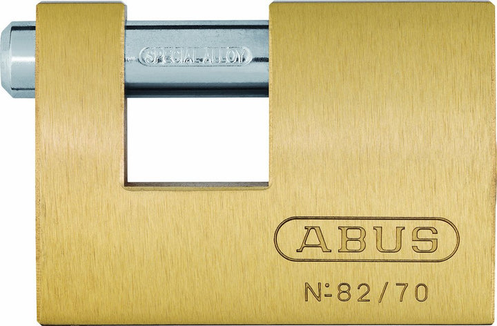 ABUS Messing-Vorhängeschloss 82/70 gl.-8512 - gleichschliessend - Monoblock-Hangschloss für Rollgitt