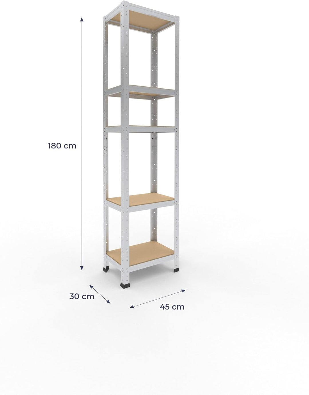 shelfplaza® 180x45x30cm HOME Schwerlastregal verzinkt/Metallregal mit 5 Böden/Kellerregal Metall, Ga