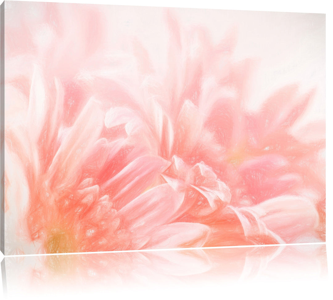 Pixxprint Gerbera-Blume als Leinwandbild/Grösse: 100x70 cm/Wandbild/Kunstdruck/fertig bespannt, 100x