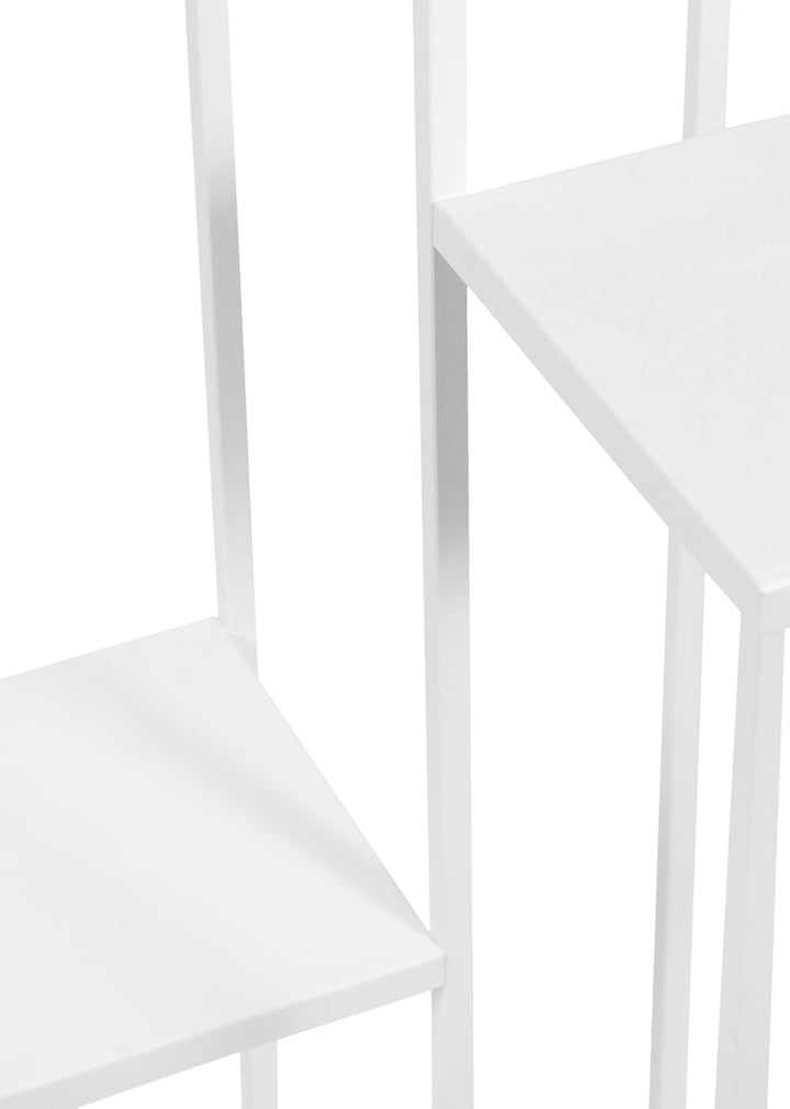 Pflanzenständer Elle Metall - 3 Etagen - 40x40x95cm - Farbe Weiss - für Zimmerblumen - Metallregal -
