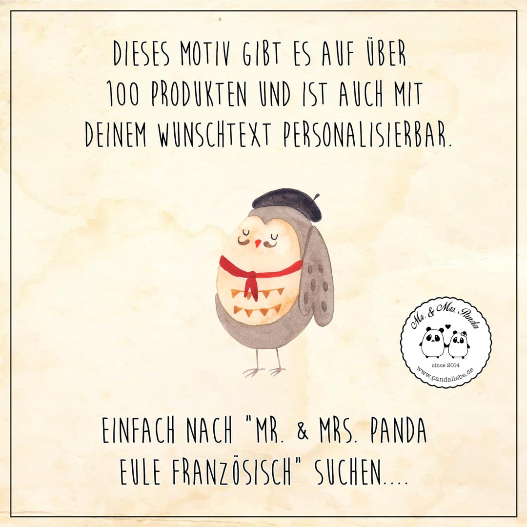 Mr. & Mrs. Panda Kosmetiktasche Eule Frankreich Grösse XL Grosse - Geschenk, Das Leben Ist schön, La