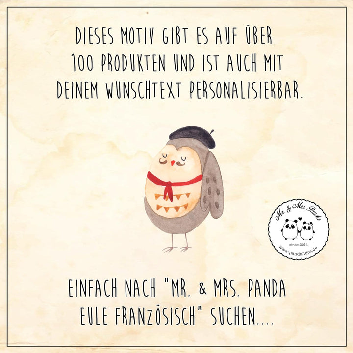 Mr. & Mrs. Panda Kosmetiktasche Eule Frankreich Grösse XL Grosse - Geschenk, Das Leben Ist schön, La