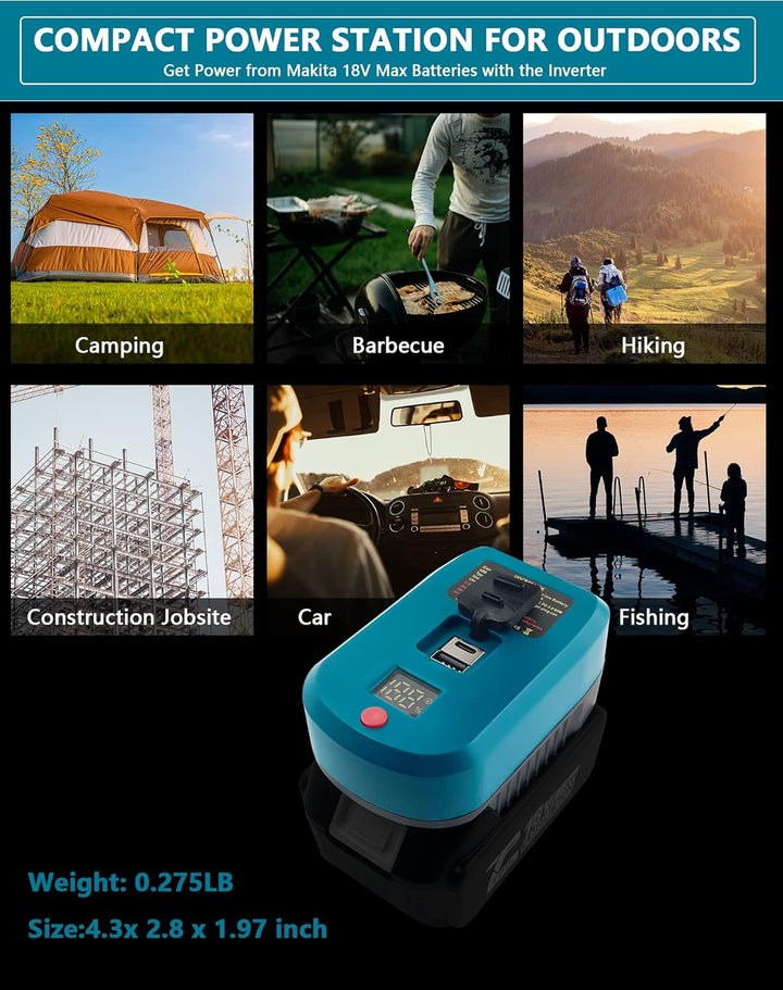 URUN USB-C Ladegerät 65W 3A Schnellladegerät für Makita akku 18V, Handy-Ladegerät-Adapter mit 5V USB