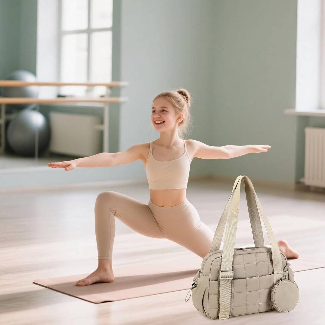 LEDAOU Mini Sporttasche für Damen, Kleiner gepolsterter Turnbeutel mit Nassfach und Münztasche, Leic