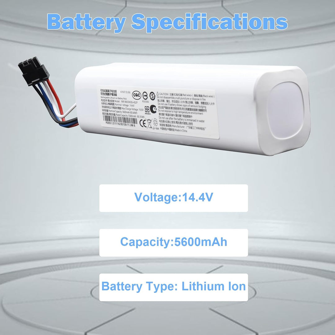 14,4 V 5600 mAh Akku kompatibel mit Dreame D9 F9 L10Pro L10Plus P2150 P2008 S10 S10 Pro S20 X10 X20