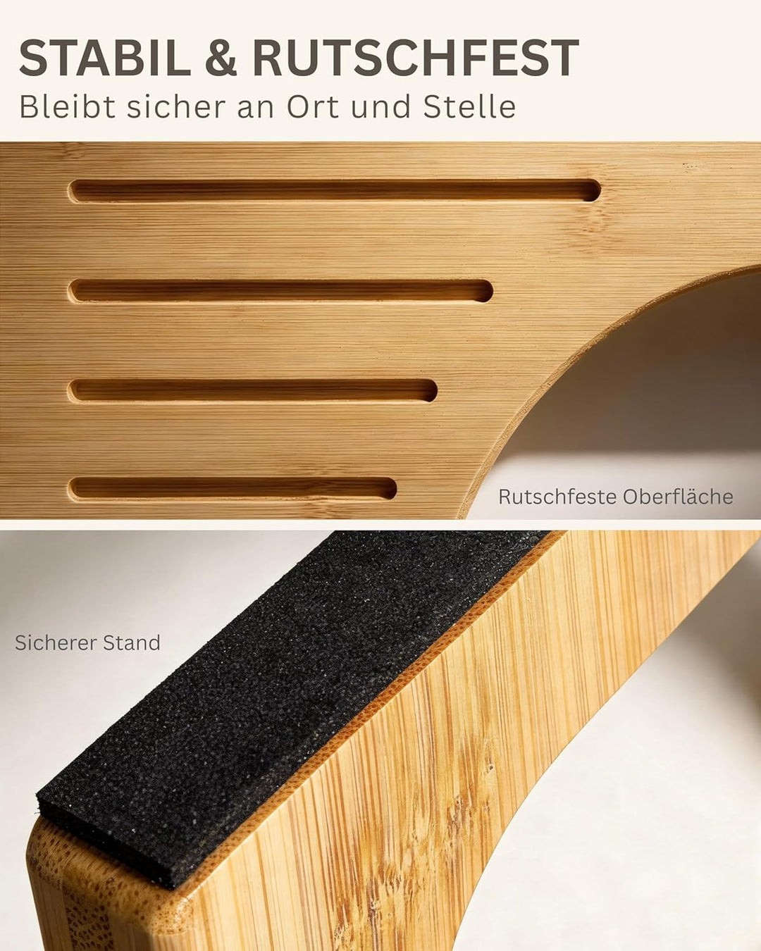WERTO Toilettenhocker Klappbar aus Bambus-Holz - Ergonomischer Klohocker fürs Erwachsene - 𝗥𝘂𝘁𝘀𝗰𝗵𝗳𝗲𝘀
