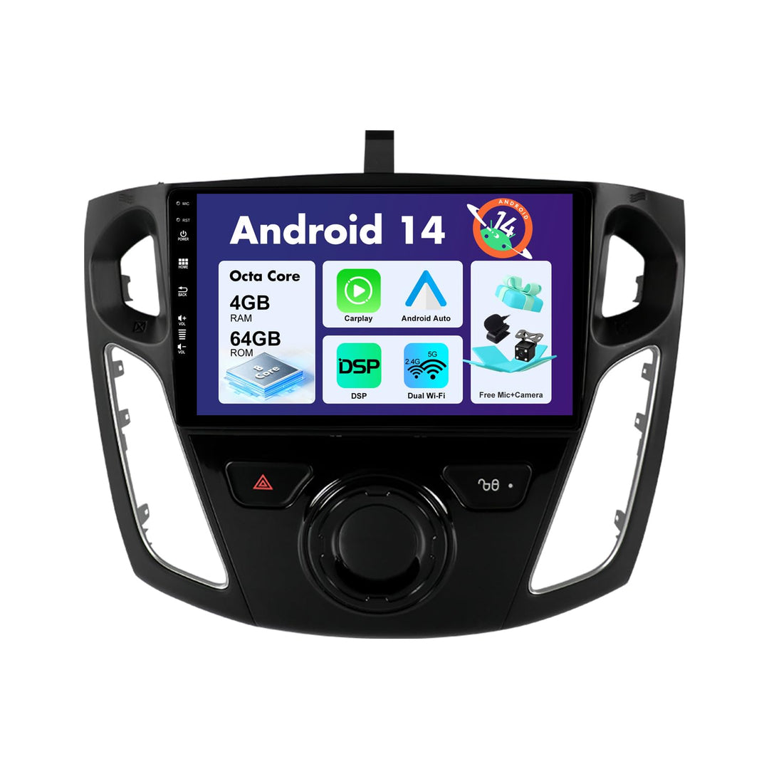 SXAUTO Android 12 IPS Autoradio Passt für Ford Focus (2012-2017) - Eingebaut Wireless Carplay/Androi