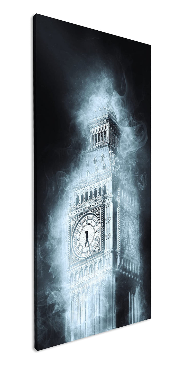 künstlerischer Big Bang in London Panorama 80x40 cm als Leinwandbild, Motiv fertig gerahmt auf Echth
