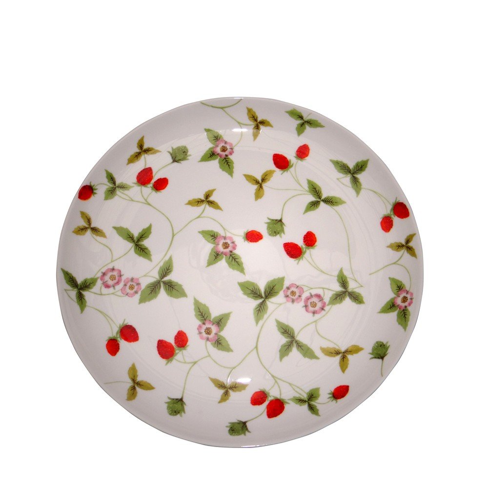 TEALOGIC Kuchenteller Desserteller Mirella Erdbeeren Ø 19cm weiss grün Porzellan