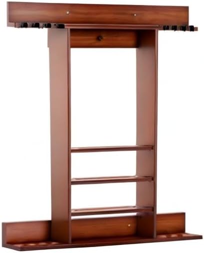 COSTWAY Billard Queue Halter Wandmontage, Wandqueuehalter für 8 Queues, 15 Billardkugeln und 1 Balls