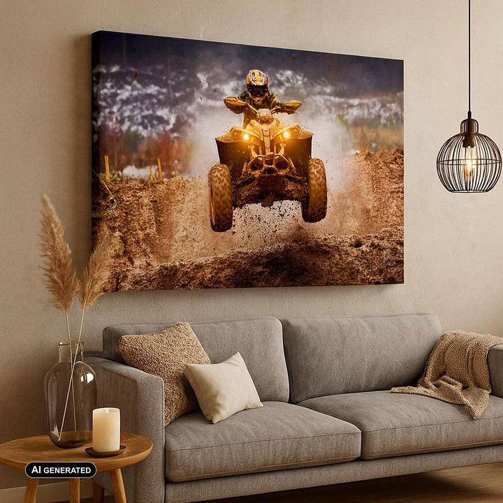 Bilder auf Leinwand 100x70cm Leinwandbild Schlamm Schmutz Dakar Aktion Gross Wanddeko Bild Schlafzim