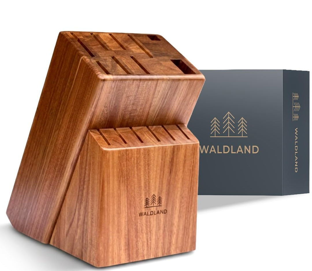 WALDLAND Premium Messerblock ohne Messer – Messerblock Holz aus robustem Akazienholz I Messerhalter