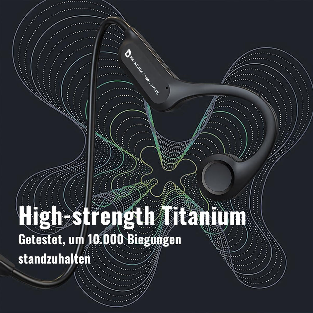 BADENBURG S1 Knochenschall Kopfhörer, IP56 Wasserdicht,Bluetooth 5.3,Kabellos,Open Ear Sport Kopfhör