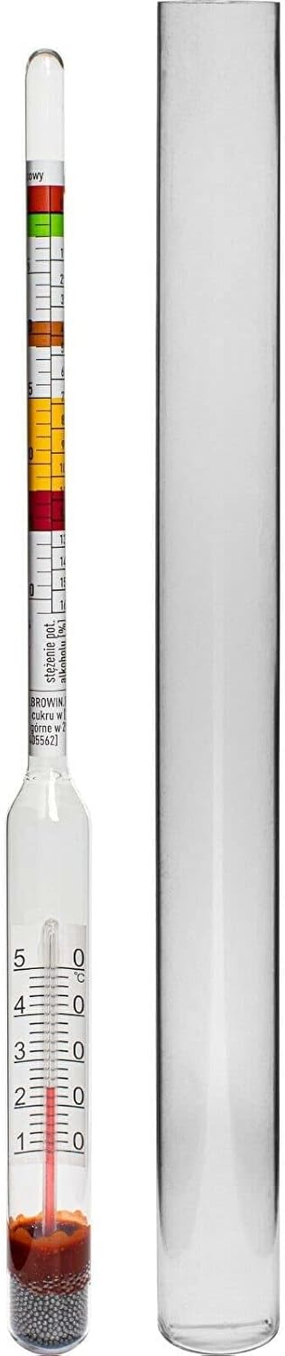 Weinset ALCOMAT-Box-L Weinhefe | Gärbehälter 15/17L | Gärröhrchen | Dichtgummi | Weinmessgerät | Wei