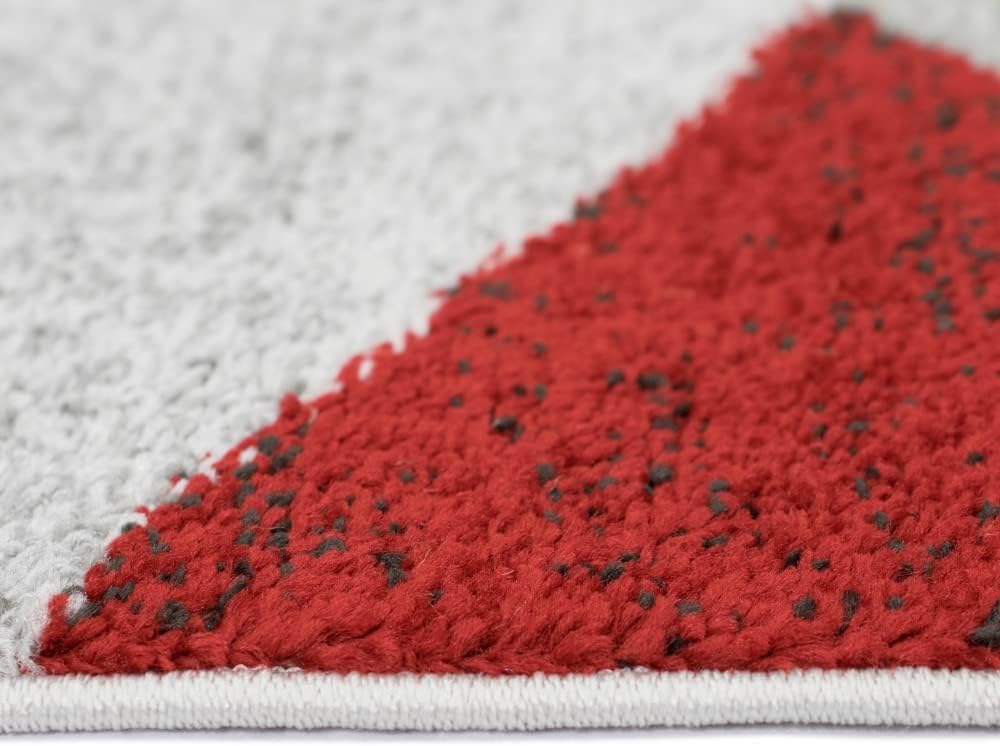 Teppich-Traum moderner Gästezimmerteppich | allergikerfreundlich | abstraktes Muster grau rot, Gröss