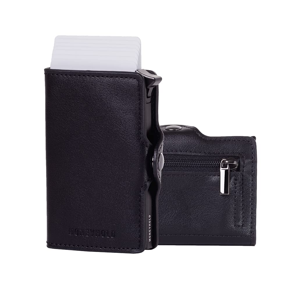 Moneyhold® Slim Wallet - Kartenetui Herren - Mini Geldbörse Herren auch mit Münzfach - Karten Portem