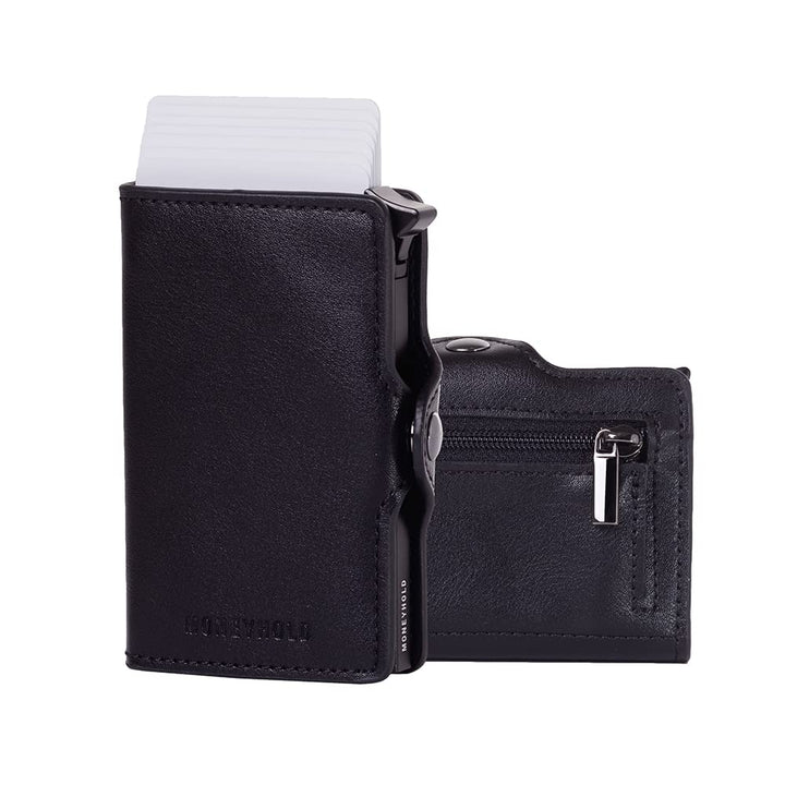 Moneyhold® Slim Wallet - Kartenetui Herren - Mini Geldbörse Herren auch mit Münzfach - Karten Portem