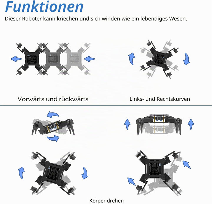 FREENOVE Quadruped Robot Kit with Remote (Compatible with Arduino IDE), App Remote Control, Walking