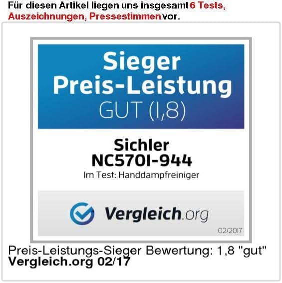 Sichler Haushaltsgeräte Handdampfreiniger: Tragbarer Dampfreiniger mit grossem Zubehör-Pack, 1.000 W