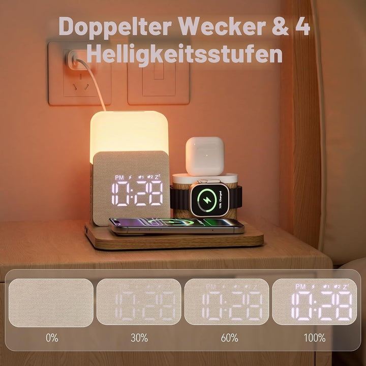5 in 1 Induktive Ladestation für A-pple Watch und Phone 17/16/15/14-11 Serie und air-pods, 15W Wirel